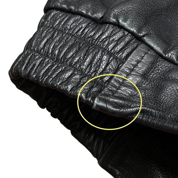 Vintage Diamond Aircraft Logo Aviator Bomber Leather Jacket Mens Large - Picture 10 of 15